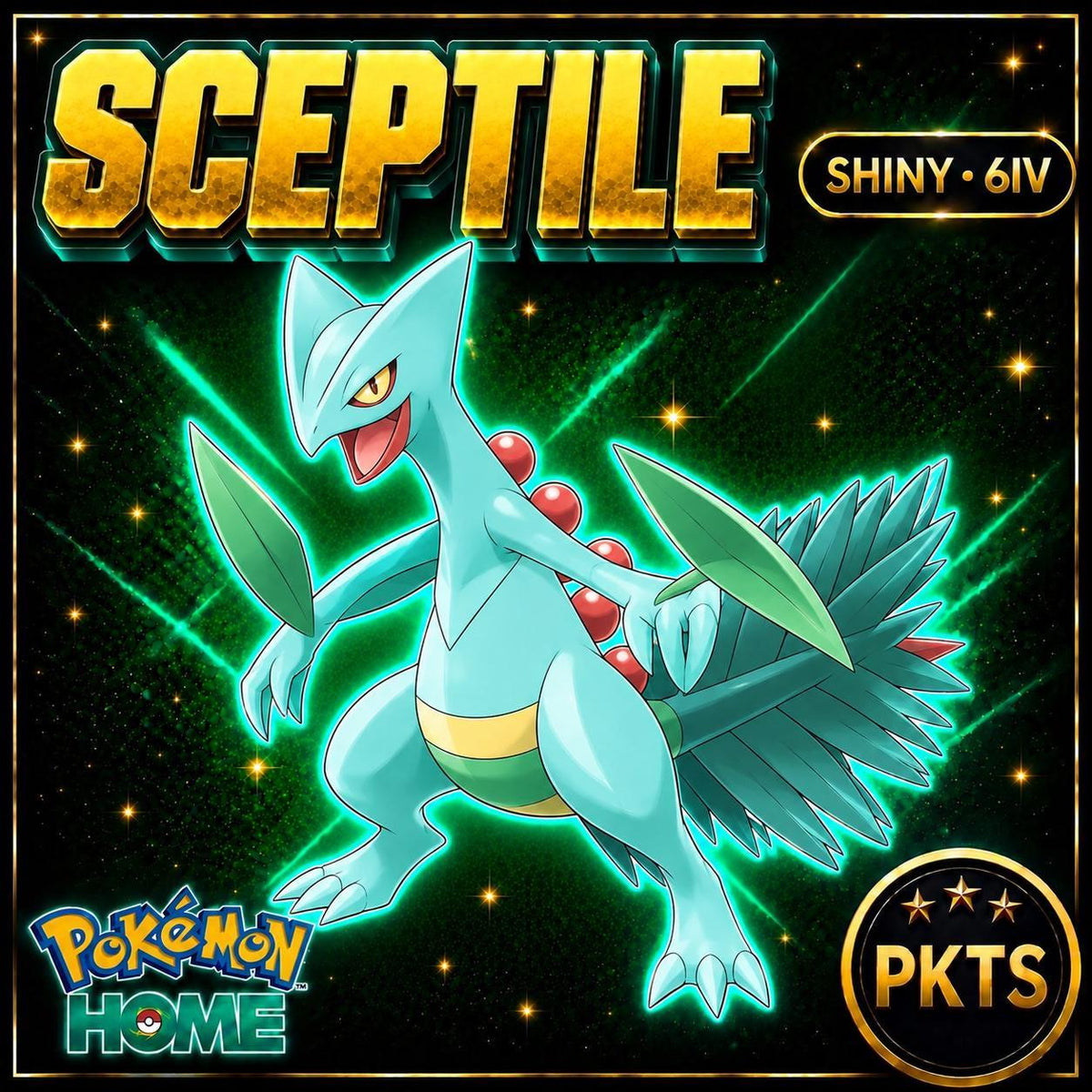 Shiny Sceptile Pokémon HOME 6IV Competitive Battle Ready