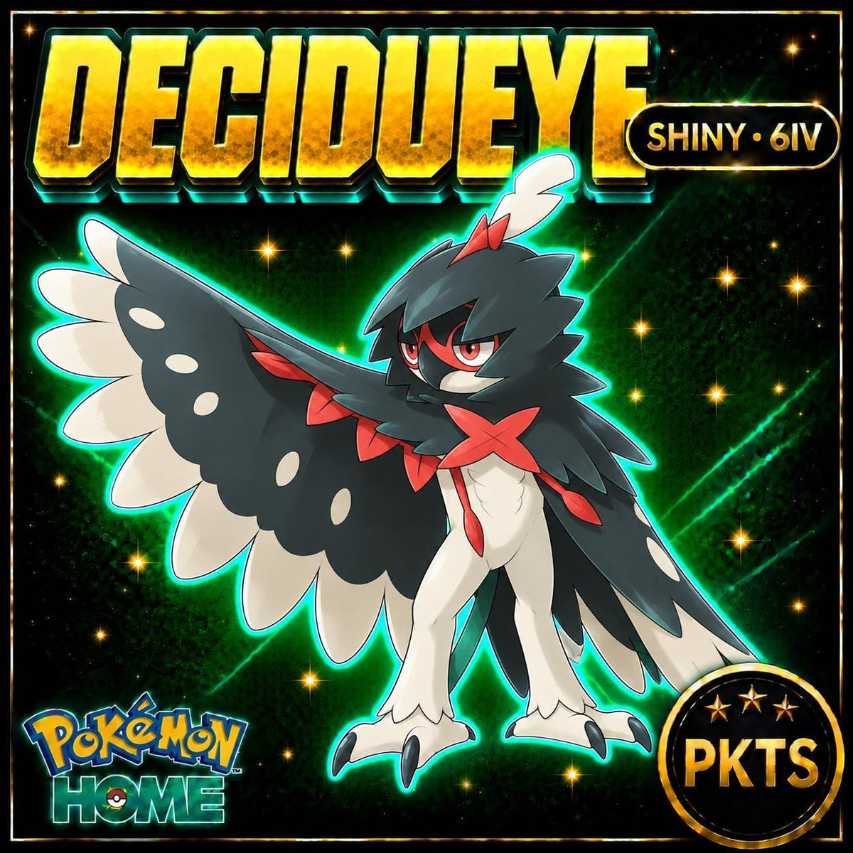 Shiny Decidueye Pokémon HOME 6IV Competitive Battle Ready