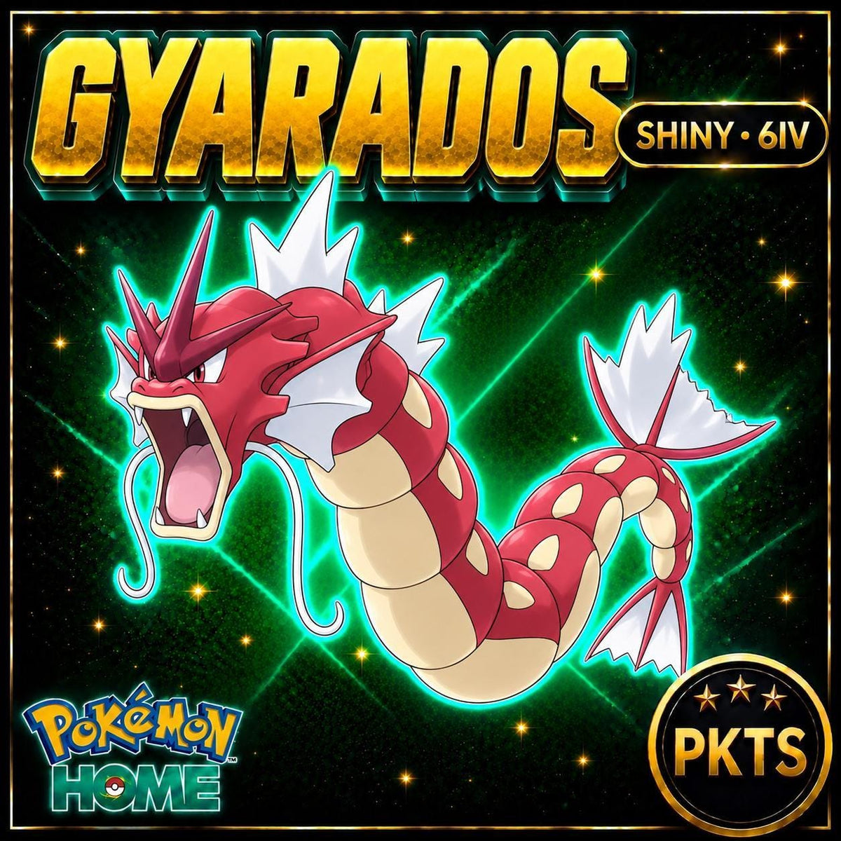 Shiny Gyarados Pokémon Sword Shield 6IV PKTS Image 1