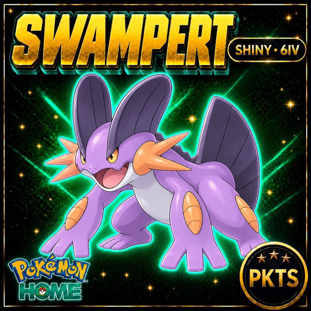 Shiny Swampert Pokémon HOME 6IV Competitive Battle Ready