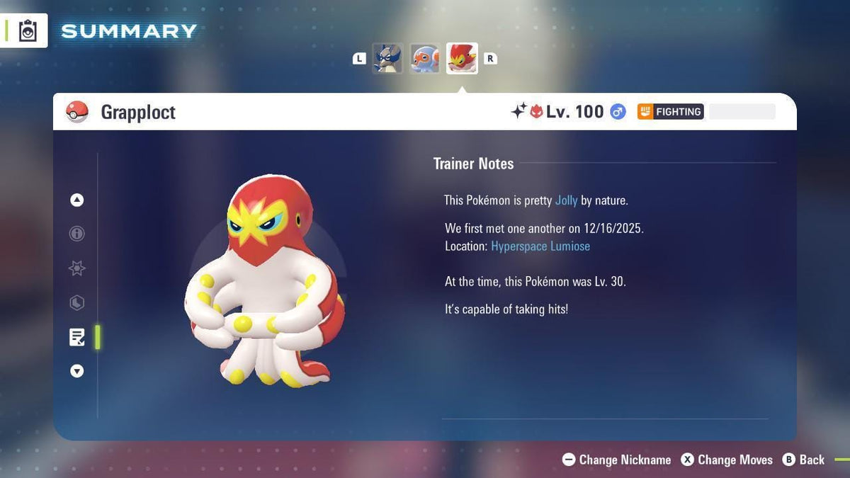 Shiny Alpha Grapploct Pokémon Legends ZA 6IV Competitive Battle Ready - Image 4