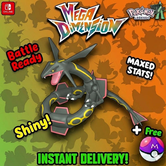 Shiny Rayquaza Pokemon Legends Za Mega Dimension DLC 6IV Competitive Battle Ready - Image 1