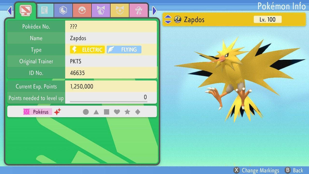 SHINY 6IV ZAPDOS Pokemon Brilliant Diamond Shining Pearl 6IV Competitive Battle Ready - Image 2