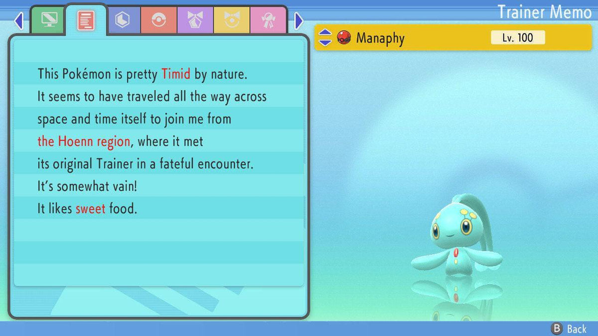 SHINY 6IV MANAPHY Pokémon Brilliant Diamond Shining Pearl Mythical Pokemon  Competitive Battle Ready EVs Free Shiny - Image 2