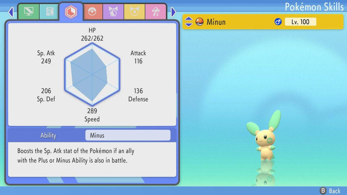 SHINY 6IV MINUN Pokémon Brilliant Diamond and Shining Pearl 6IV Competitive Battle Ready - Image 2
