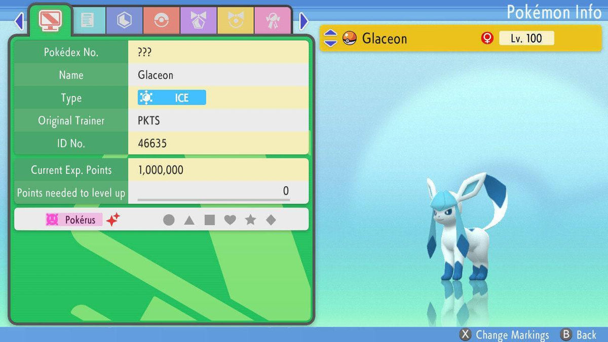 SHINY 6IV GLACEON Pokemon Brilliant Diamond Shining Pearl 6IV Competitive Battle Ready - Image 3