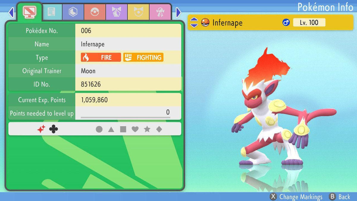 SHINY 6IV INFERNAPE Pokemon Brilliant Diamond Shining Pearl 6IV Competitive Battle Ready - Image 3