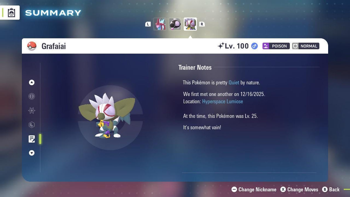 Shiny Grafaiai Pokemon Legends ZA Mega Dimension DLC 6IV Competitive Battle Ready - Image 4