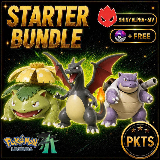 Pokemon Za Final STARTER Pack KANTO Shiny 6IV Pokémon Legends ZA 6IV Competitive Battle Ready Any Held Item Mega Evolution Pokedex - Image 1