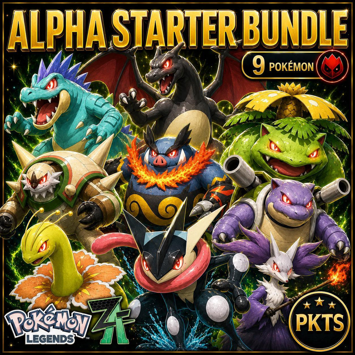 Pokemon ZA ALPHA Starter Bundle Pack Shiny 6IV Competitive Set Battle Ready Ev Trained Any Held Item Mega Evolution - Image 1