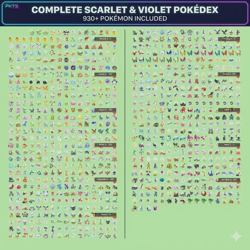 Complete Scarlet Violet Pokedex 930 Pokémon Shiny Living Dex Pokémon HOME Custom OT - Image 6