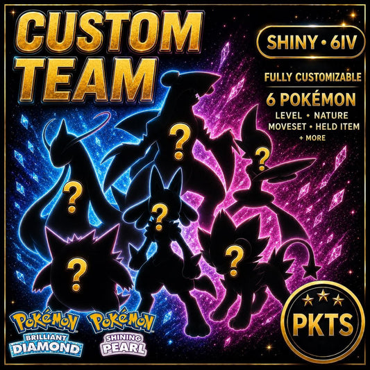 Custom Shiny Team Pokemon Brilliant Diamond Shining Pearl 6IV Competitive Battle Ready Custom OT - Image 1