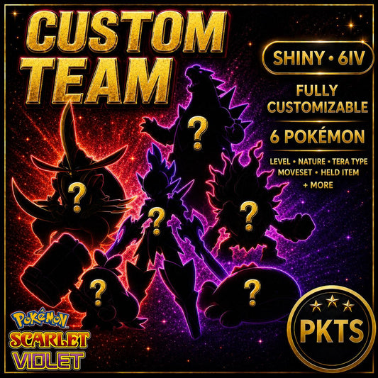 Pokemon Scarlet Violet – PKTS Custom 6IV Legendary Shiny Team (6 Pokémon) – Any Species + Fast Delivery - Image 1