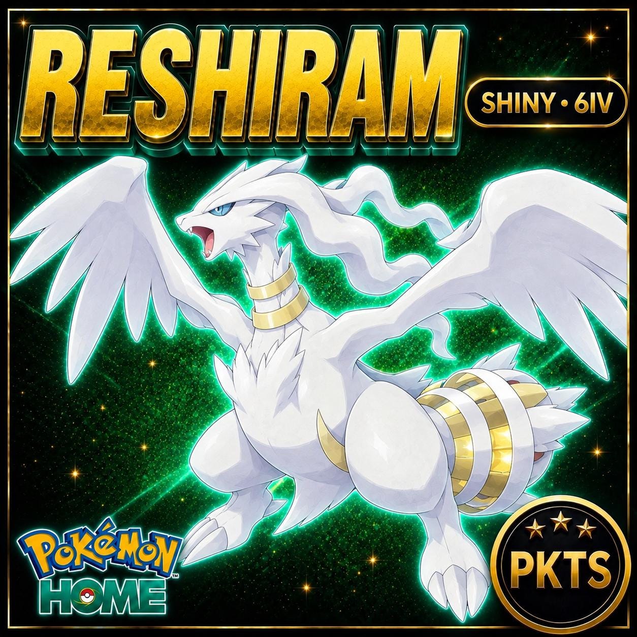 Shiny Reshiram Pokémon HOME 6IV Competitive Battle Ready
