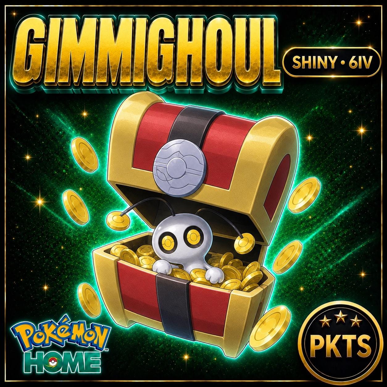 Shiny Gimmighoul Pokémon HOME 6IV Competitive Battle Ready