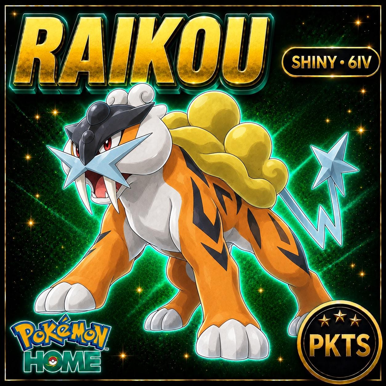 Shiny Raikou Pokémon HOME 6IV Competitive Battle Ready