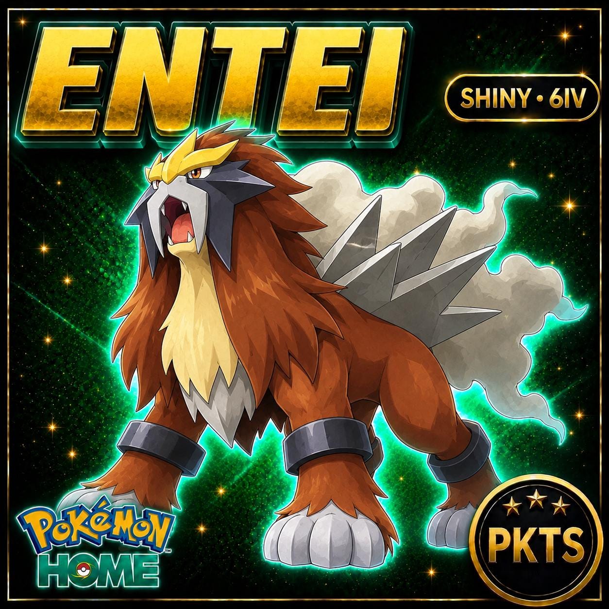 Shiny Entei Pokémon HOME 6IV Competitive Battle Ready