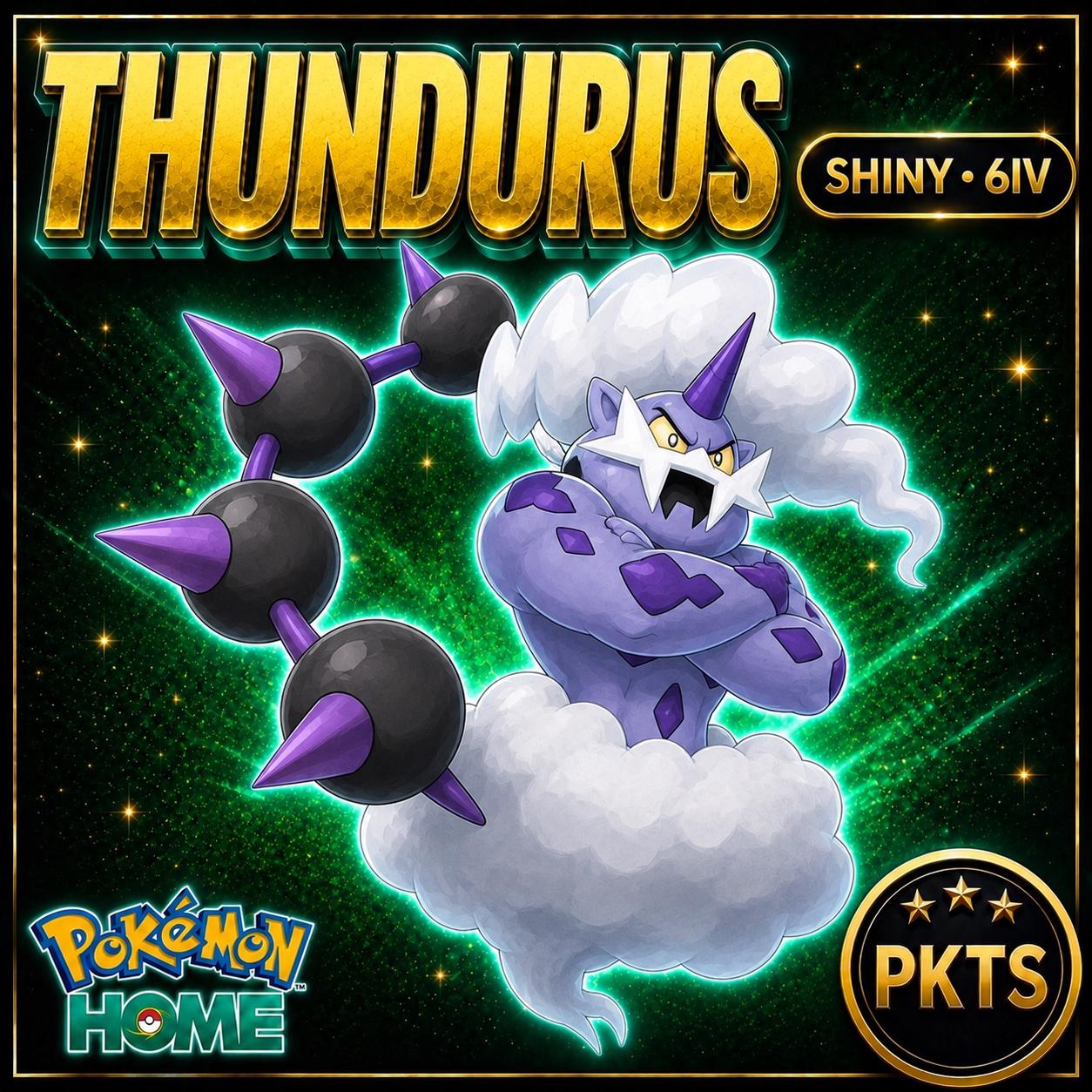 Shiny Thundurus Pokémon HOME 6IV Competitive Battle Ready