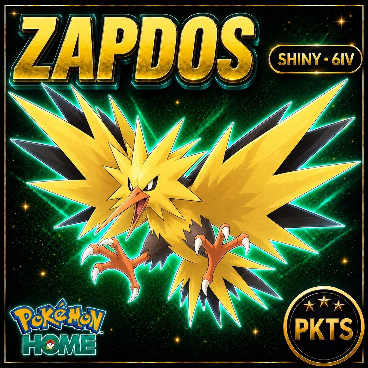 Shiny Zapdos Pokémon HOME 6IV Competitive Battle Ready