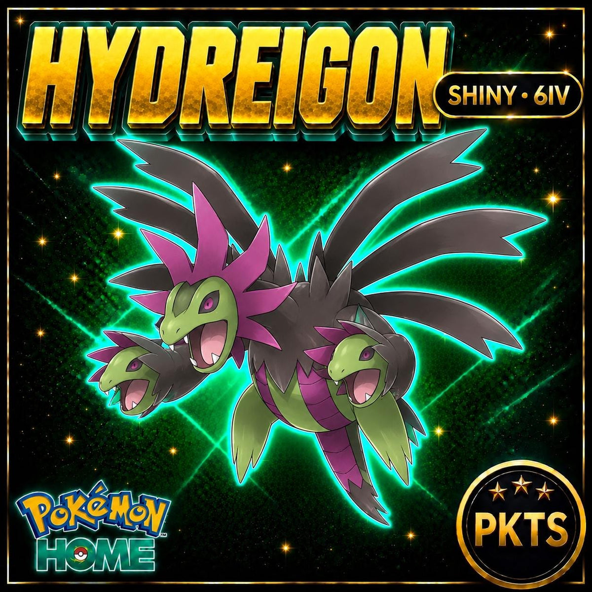 Shiny Hydreigon Pokémon HOME 6IV Competitive Battle Ready