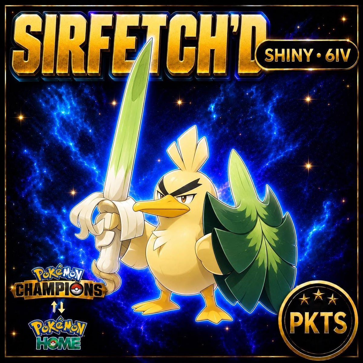 Shiny Sirfetch’d Pokémon Champions 6IV Competitive Battle Ready