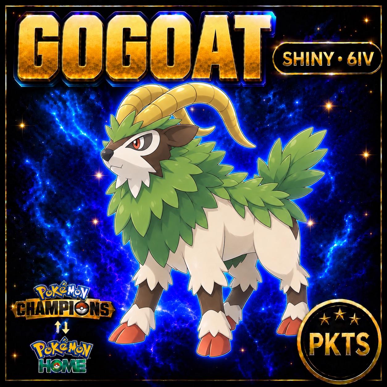 Shiny Gogoat Pokémon Champions 6IV Competitive Battle Ready