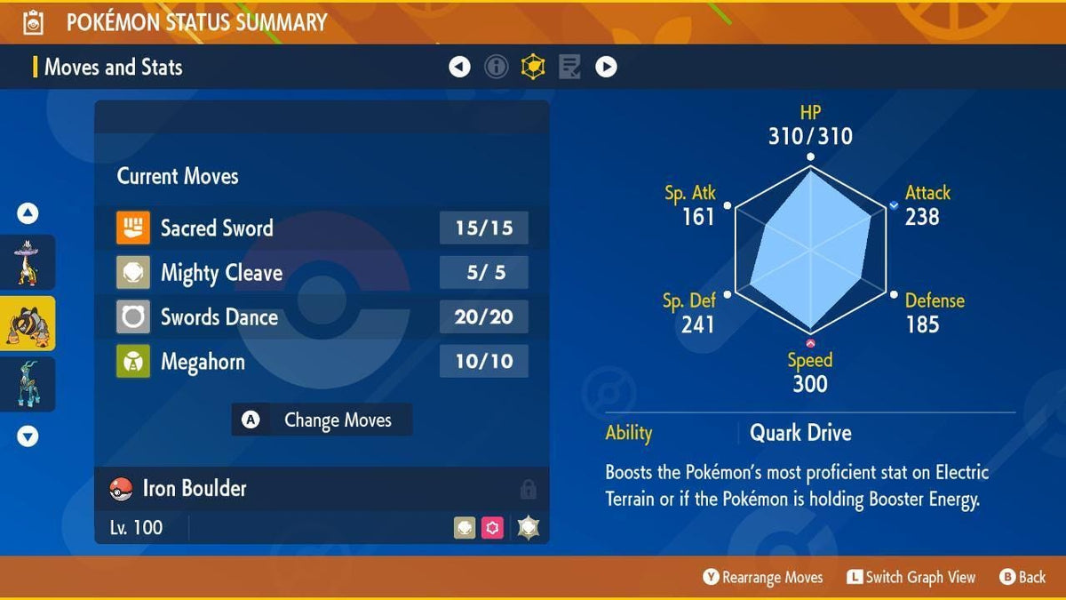 Non Shiny IRON BOULDER Ev Trained Scarlet Violet Pokémon Battle Ready Competitive Free Bonus Shiny Fast Delivery - Image 3