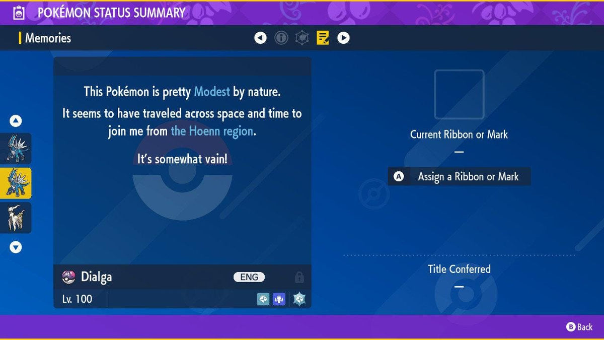 NON Shiny DIALGA Pokémon Scarlet and Violet 6IV Competitive Battle Ready - Image 3