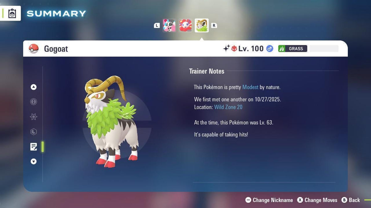 Shiny Alpha Gogoat Pokémon Legends ZA 6IV Competitive Battle Ready - Image 4