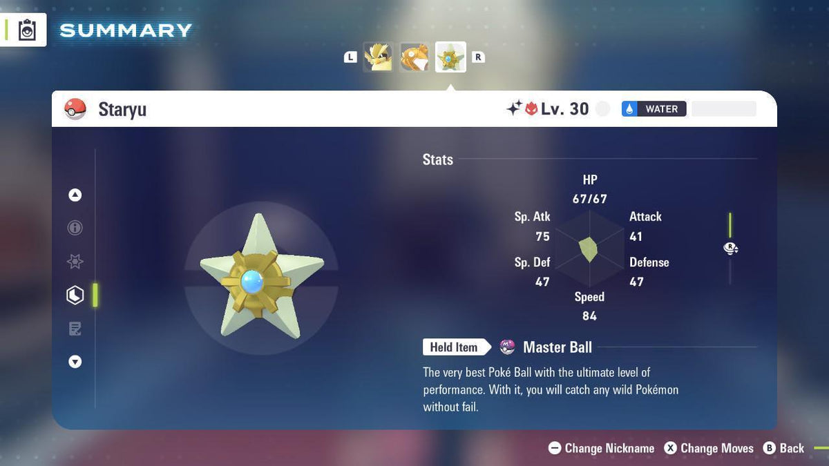 Shiny Alpha Staryu Pokémon Legends ZA 6IV Competitive Battle Ready - Image 2