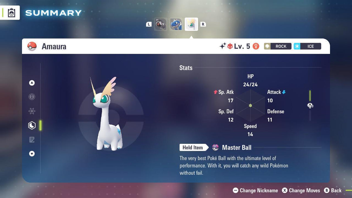 Pokemon Za Lvl 5 Modest SHINY ALPHA 6IV Amaura Pokémon Legends ZA 6IV Competitive Battle Ready - Image 2