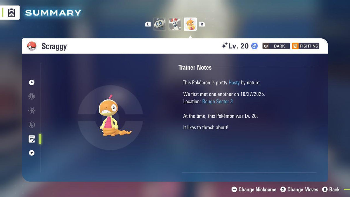 Shiny SCRAGGY Pokémon Legends ZA 6IV Competitive Battle Ready - Image 4