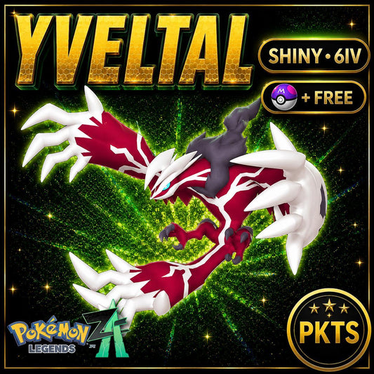 Pokemon Za Shiny 6IV YVELTAL Competitive Battle Ready - Image 1
