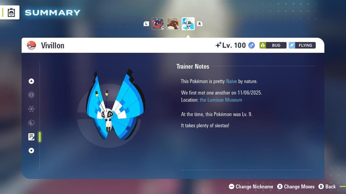 Pokemon Za Shiny 6IV MARINE VIVILLON Pokémon Legends ZA 6IV Competitive Battle Ready - Image 4