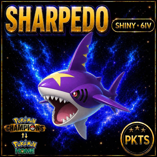 Shiny Sharpedo Pokémon Champions 6IV Competitive Battle Ready - Image 1