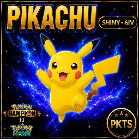 Shiny Pikachu Pokémon Champions 6IV Competitive Battle Ready - Image 1