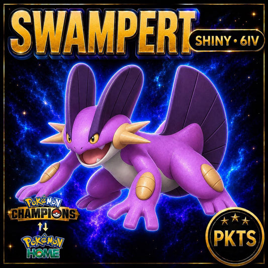 Shiny Swampert Pokémon Champions 6IV Competitive Battle Ready - Image 1