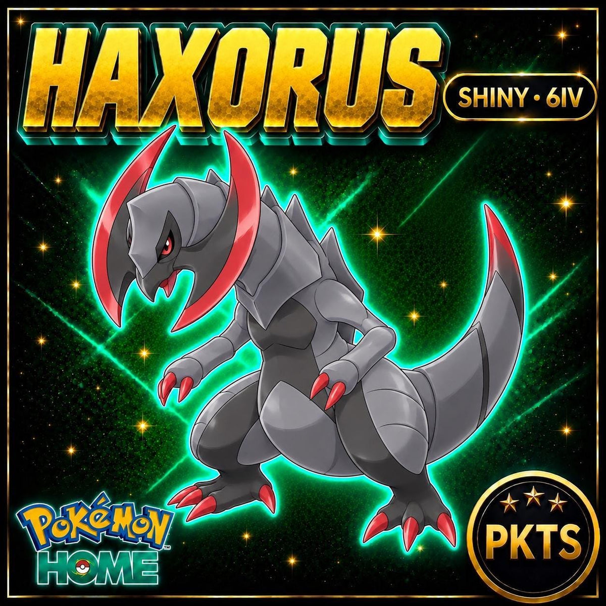 Shiny Haxorus Pokémon HOME 6IV Competitive Battle Ready