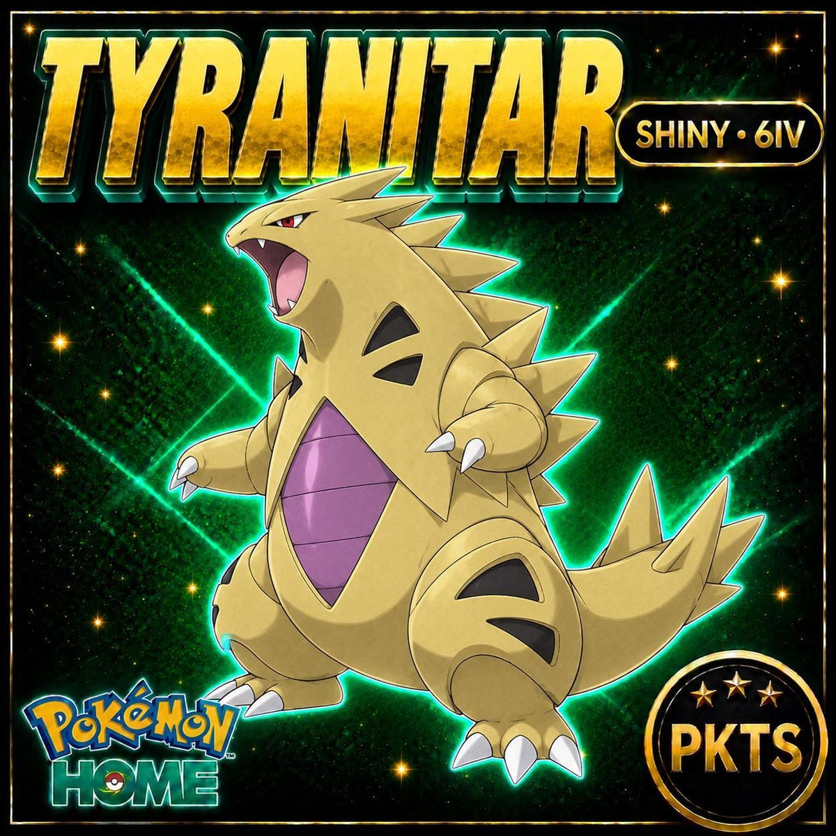 Shiny Tyranitar Pokémon HOME 6IV Competitive Battle Ready - Image 1