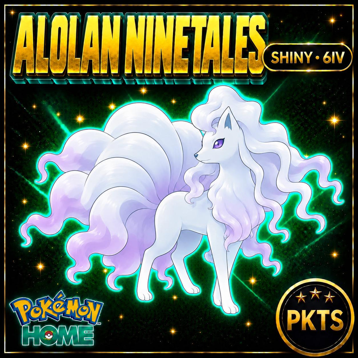 Shiny Alolan Ninetales Pokémon HOME 6IV Competitive Battle Ready
