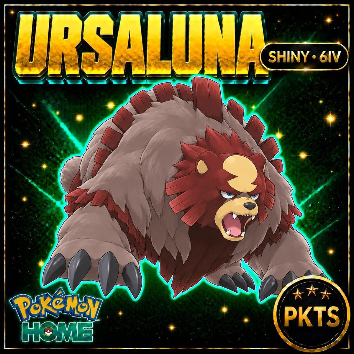 Shiny Ursaluna Pokémon HOME 6IV Competitive Battle Ready