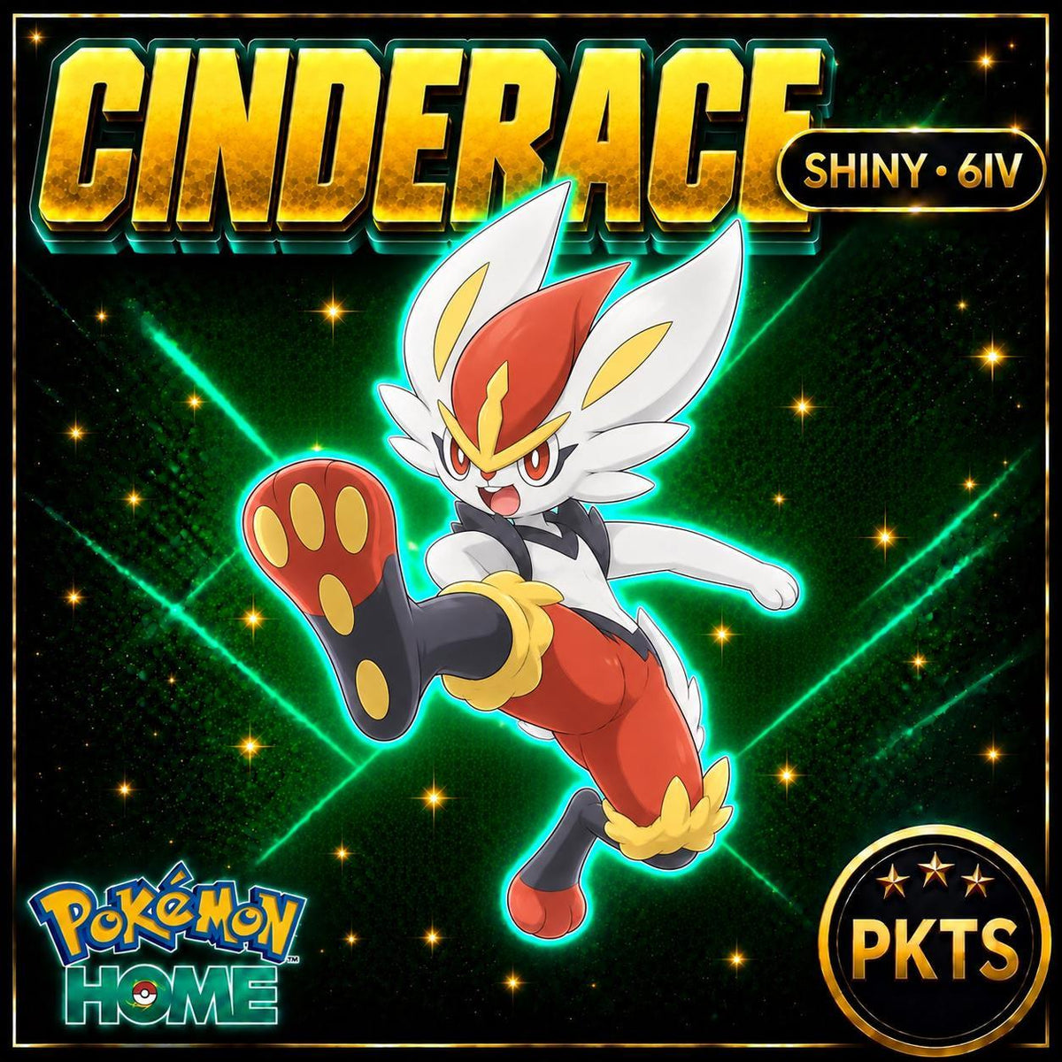 Shiny Cinderace Pokémon HOME 6IV Competitive Battle Ready