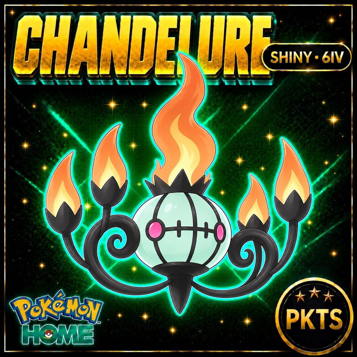 Shiny Chandelure Pokémon HOME 6IV Competitive Battle Ready