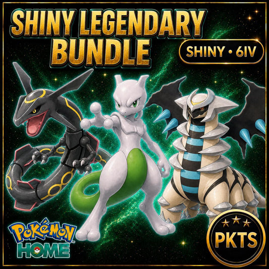 Shiny Rayquaza Mewtwo Giratina Pokémon HOME Bundle 6IV Competitive Battle Ready - Image 1