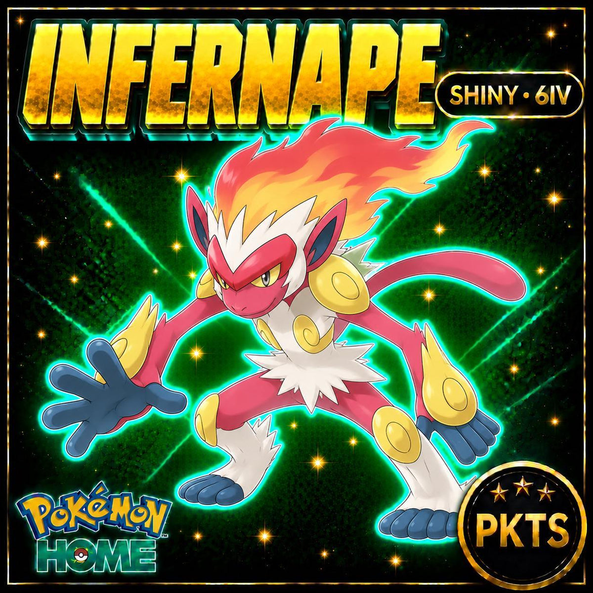 Shiny Infernape Pokémon HOME 6IV Competitive Battle Ready