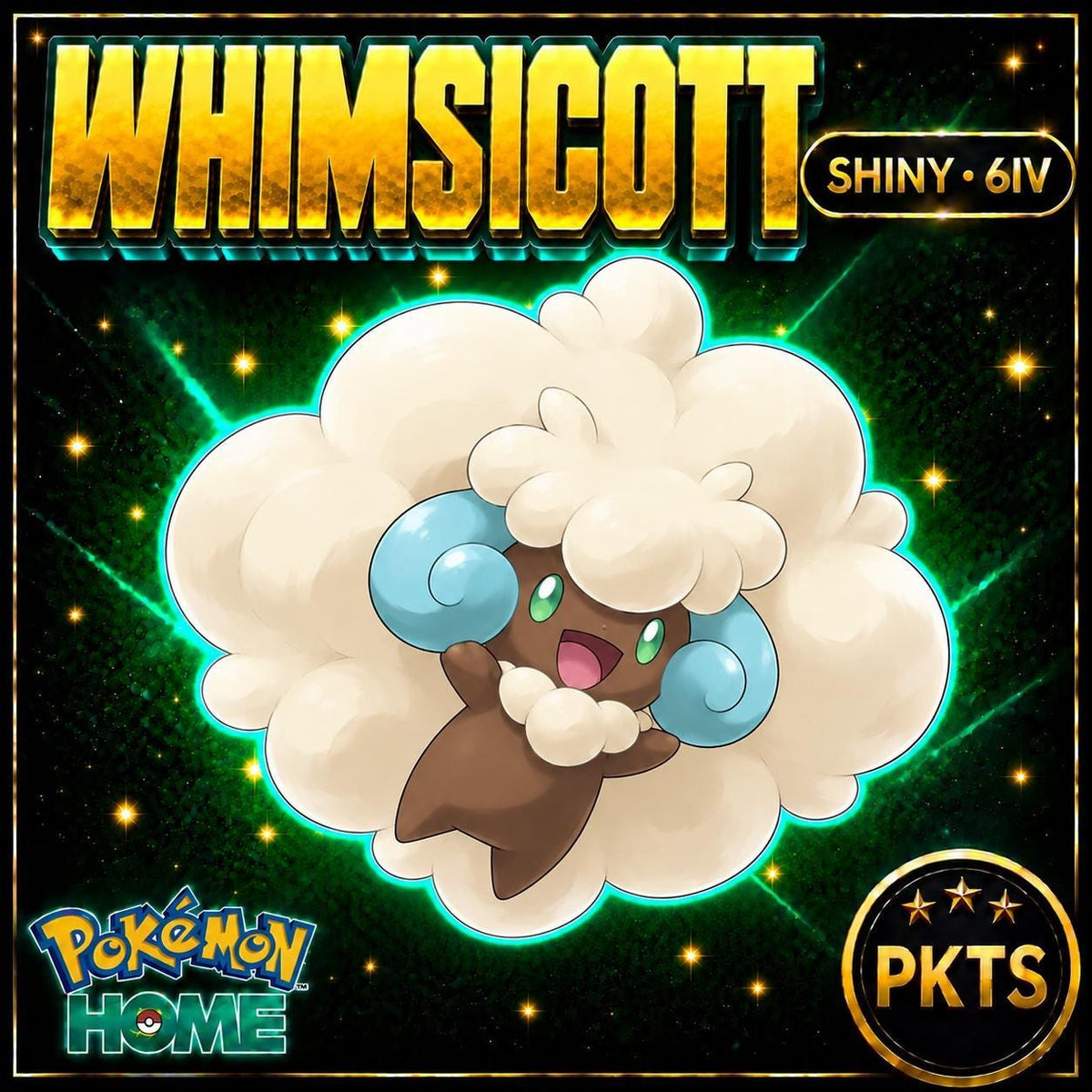 Shiny Whimsicott Pokémon HOME 6IV Competitive Battle Ready