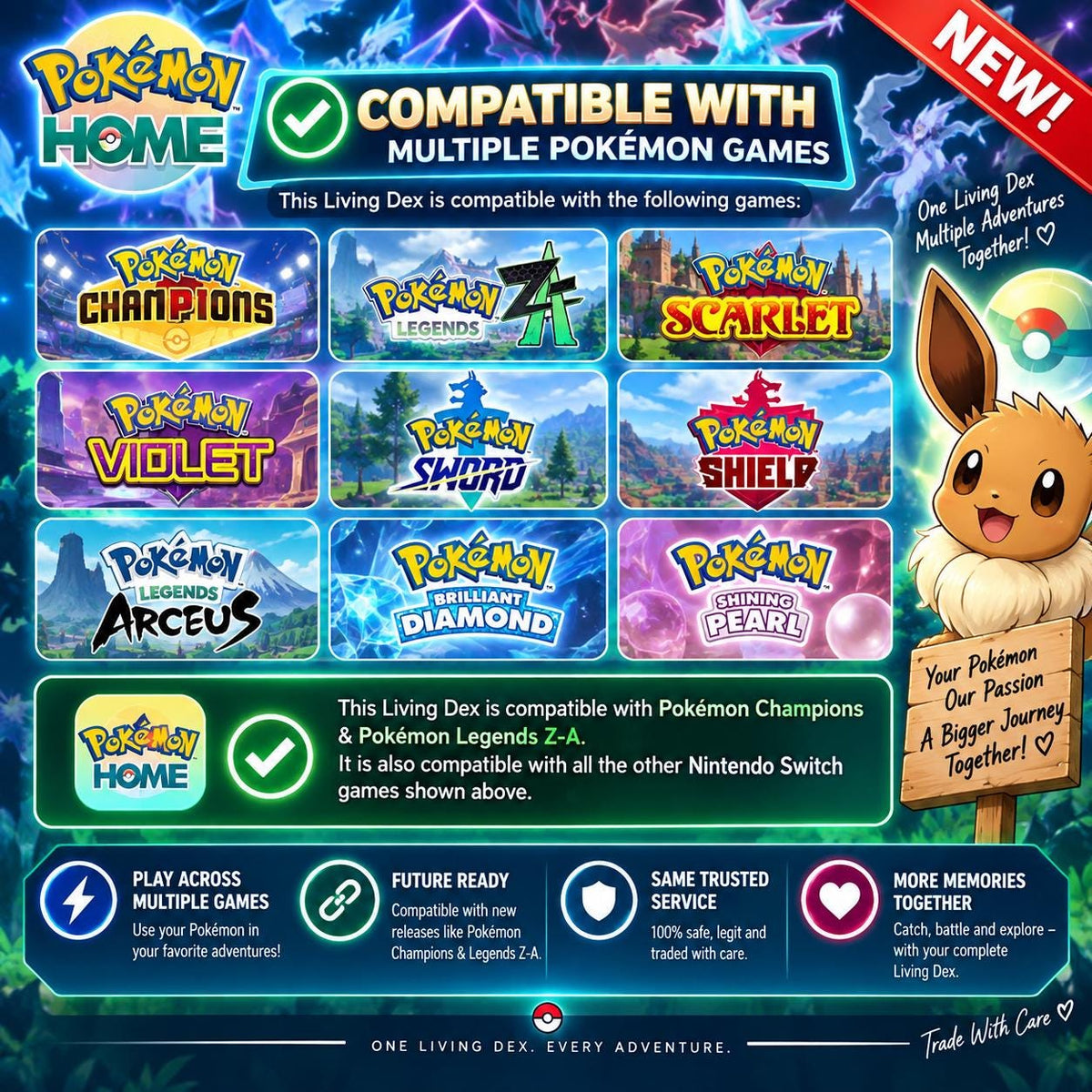Pokémon FIRERED LEAFGREEN Authentic STARTER Evolutions Shiny Meganium Typhlosion Feraligatr Pokemon Home Transfer Switch 2 30th Anniversary - Image 3