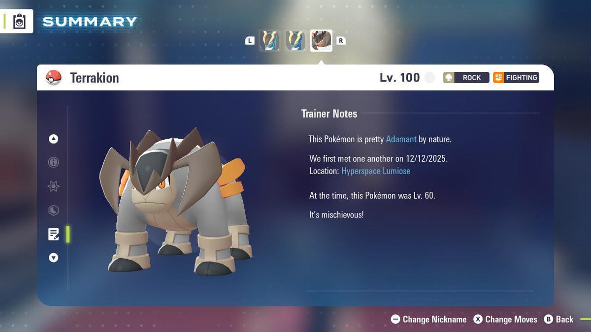 Shiny Terrakion Pokemon Legends ZA Mega Dimension DLC Pokemon Legends Za Mega Dimension DLC 6IV Competitive Battle Ready - Image 4