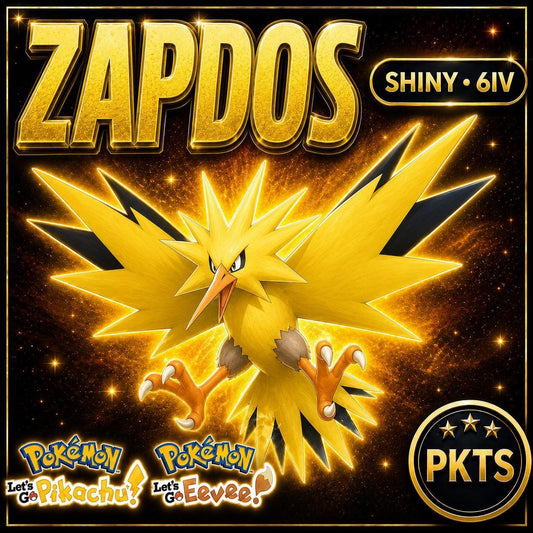 SHINY 6IV Zapdos Pokémon Lets Go Pikachu Eevee 6IV Competitive Battle Ready - Image 1