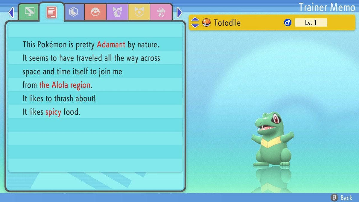 SHINY 6IV TOTODILE Pokemon Brilliant Diamond Shining Pearl 6IV Competitive Battle Ready - Image 2